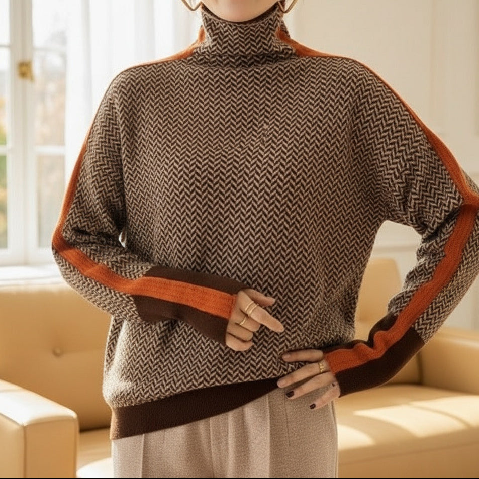 Eleanor™ | Herringbone Luxe Turtleneck