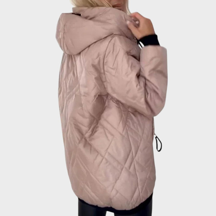 Marilyn™ | Quilted Hooded Zip Front Jacket