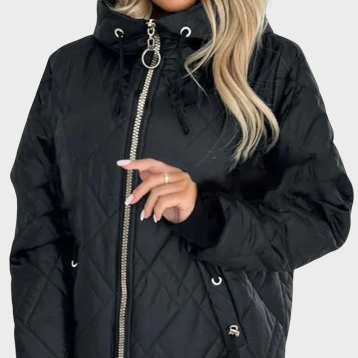 Marilyn™ | Quilted Hooded Zip Front Jacket