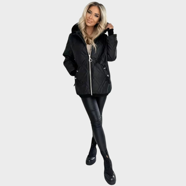 Marilyn™ | Quilted Hooded Zip Front Jacket