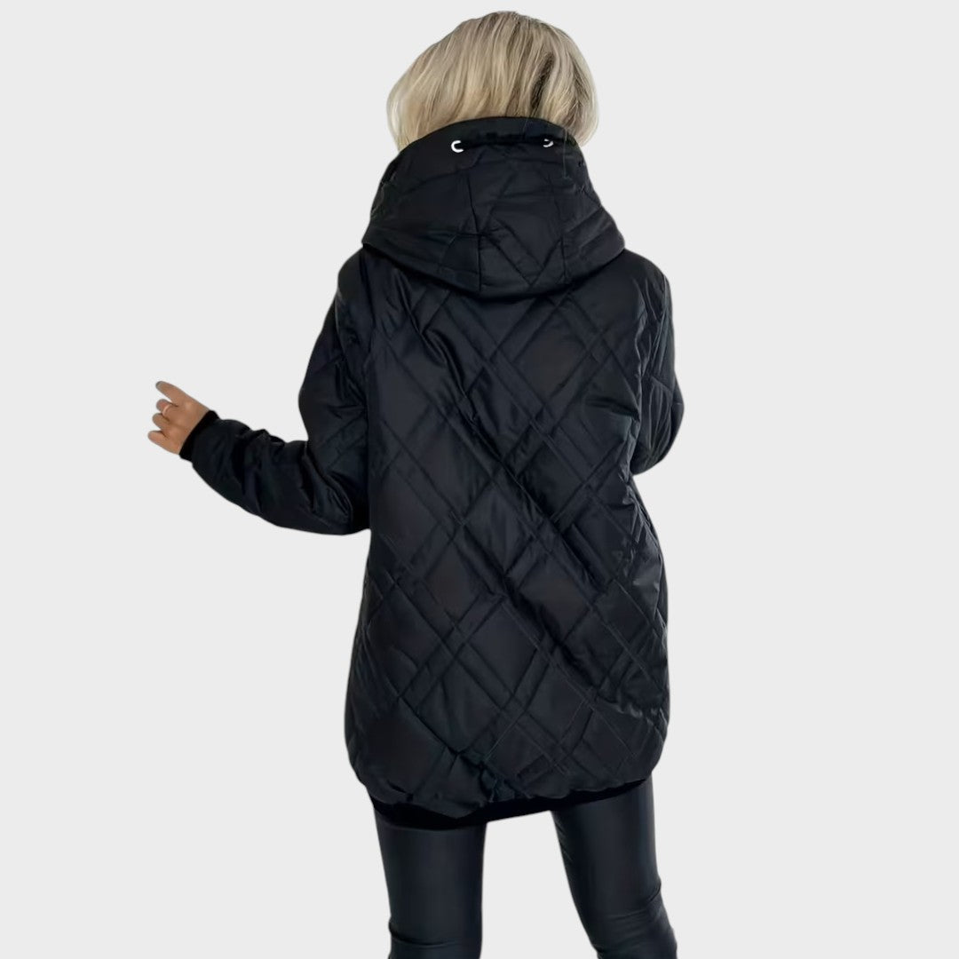 Marilyn™ | Quilted Hooded Zip Front Jacket