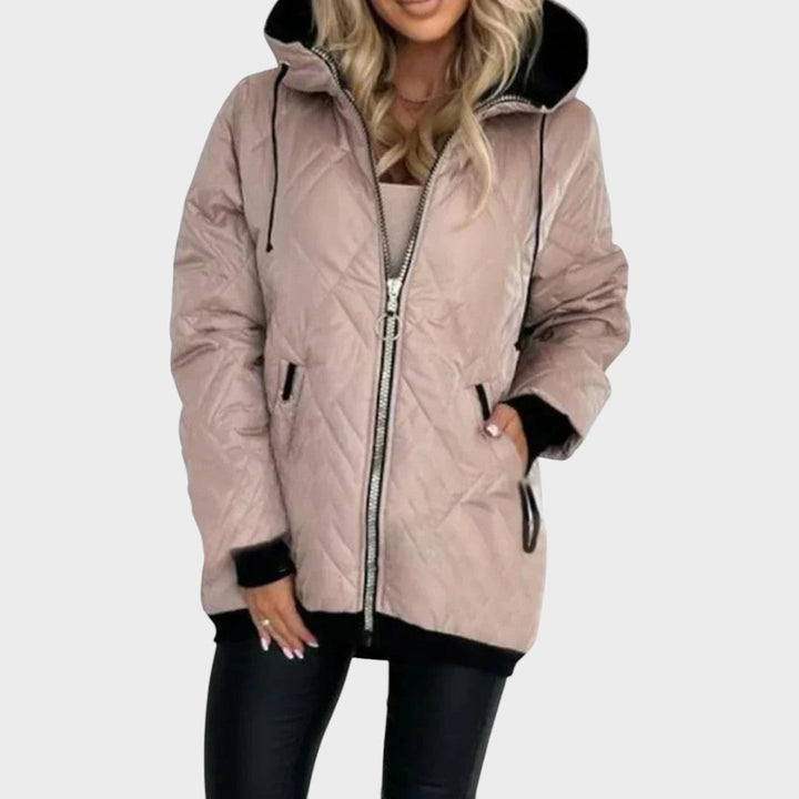 Marilyn™ | Quilted Hooded Zip Front Jacket