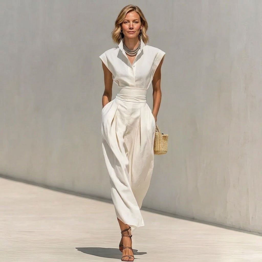 Sabine | High-Neck Two-Piece Skirt Set
