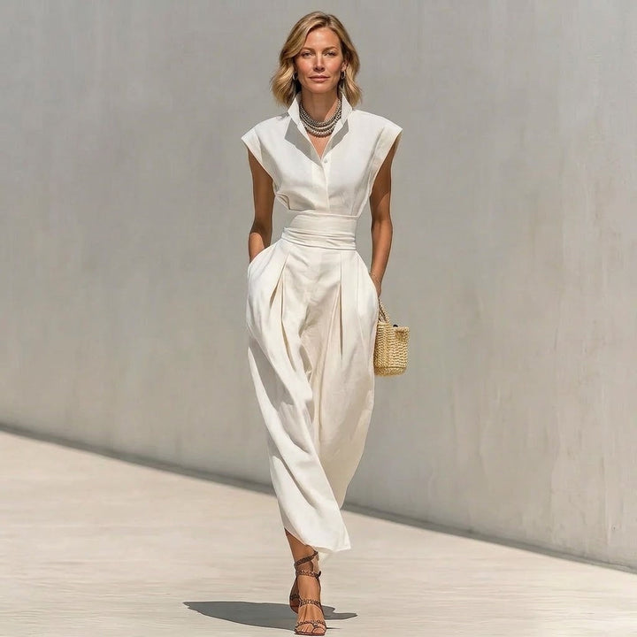 Sabine | High-Neck Two-Piece Skirt Set