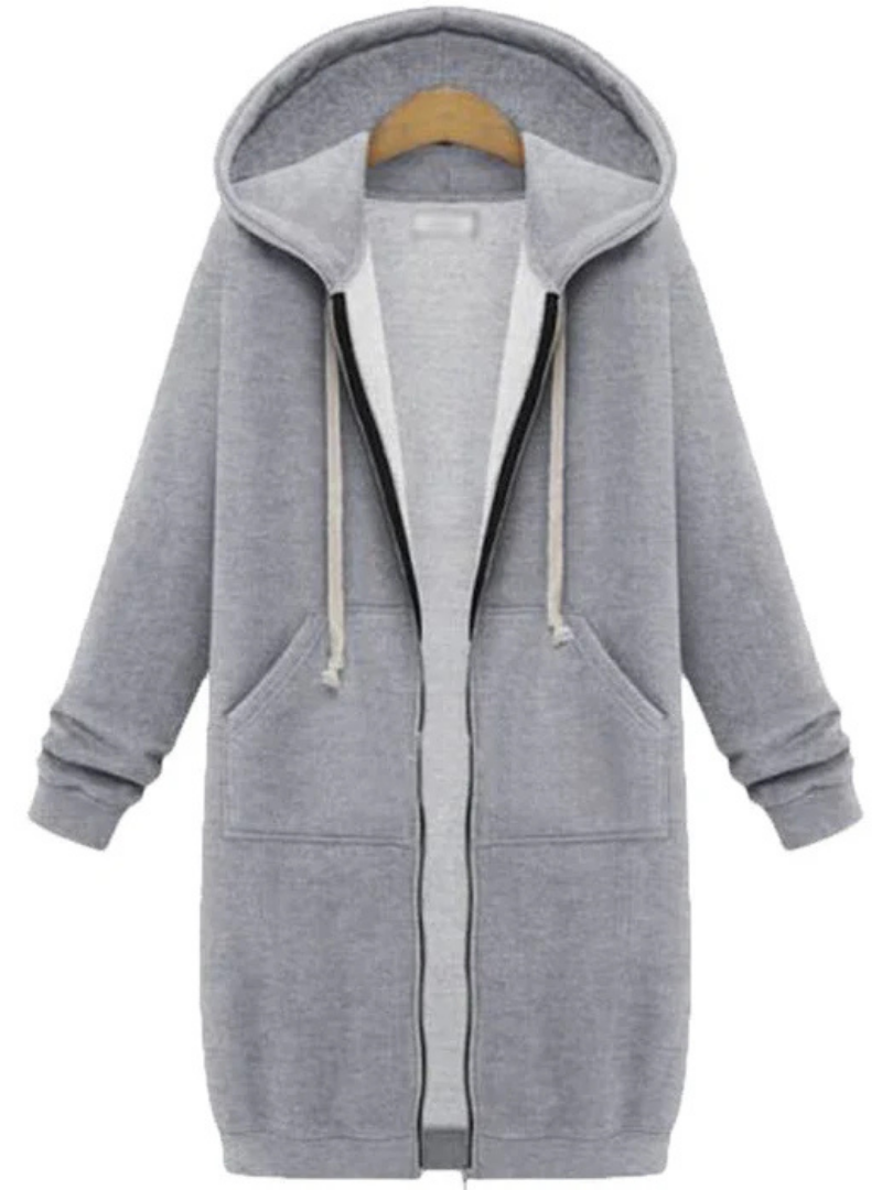 Agnes – Long Fleece Hooded Jacket