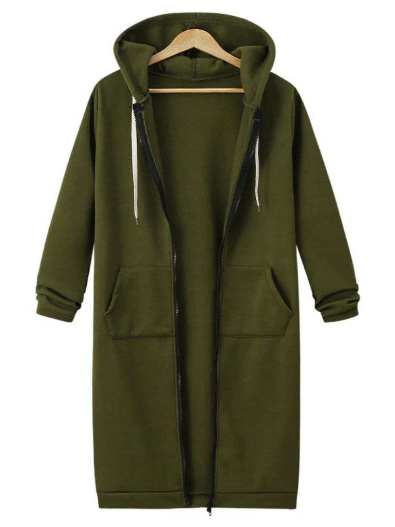 Agnes – Long Fleece Hooded Jacket