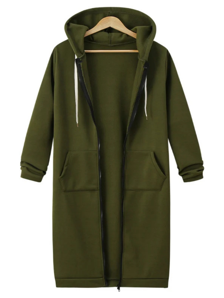 Agnes – Long Fleece Hooded Jacket