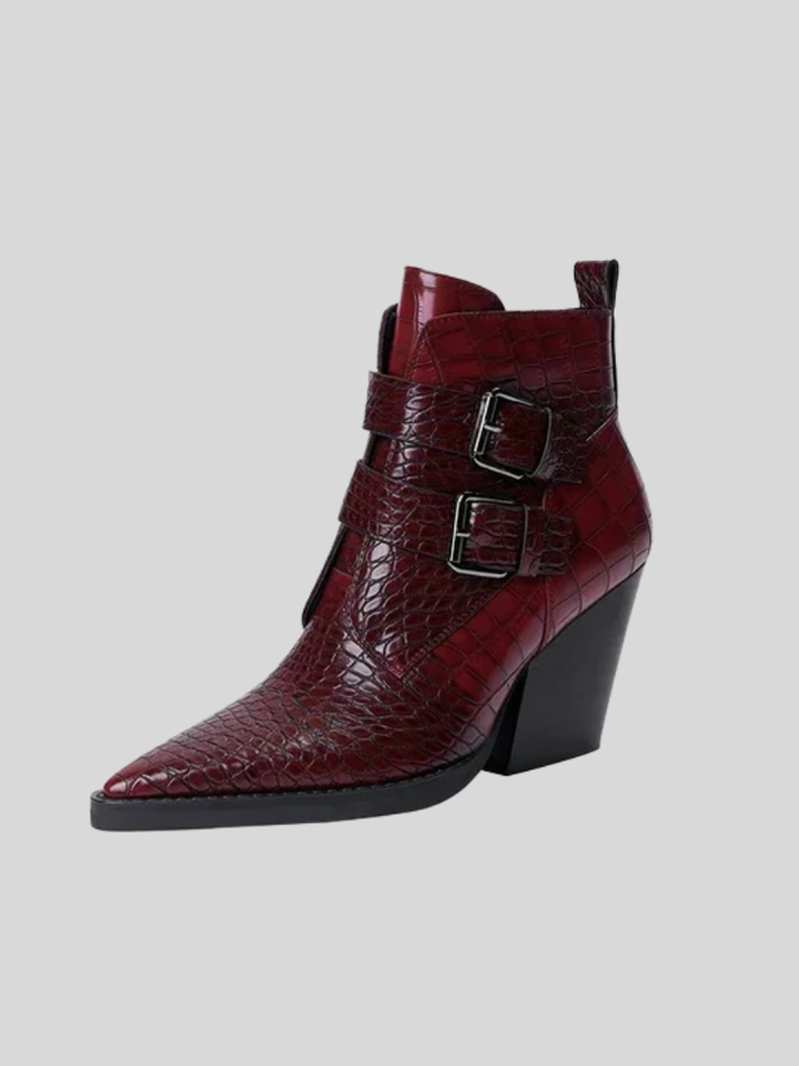 Madison™ | Pointed Toe Ankle Block Heel With Buckle