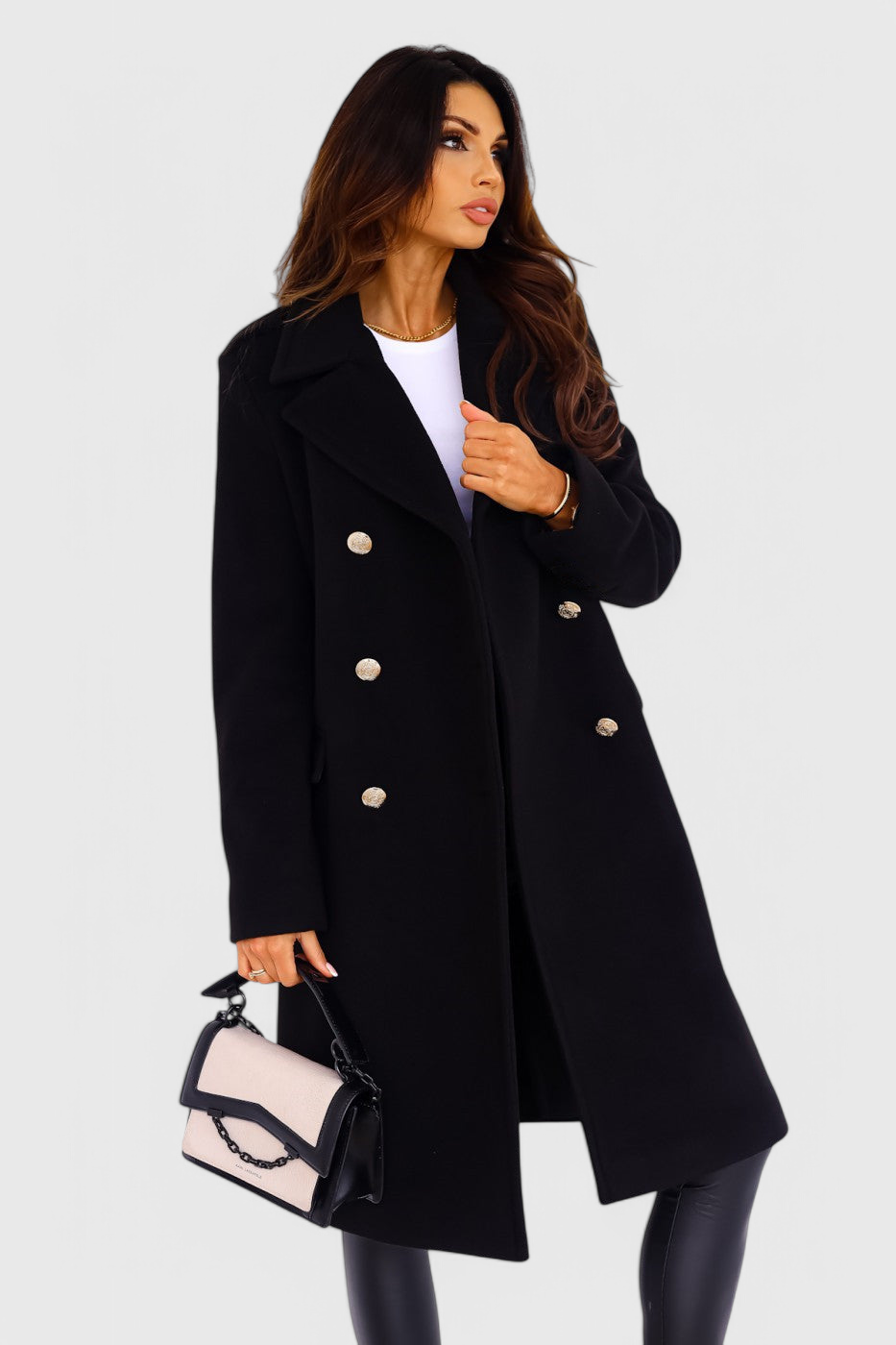 Yara Fitted Double-Breasted Wool Coat