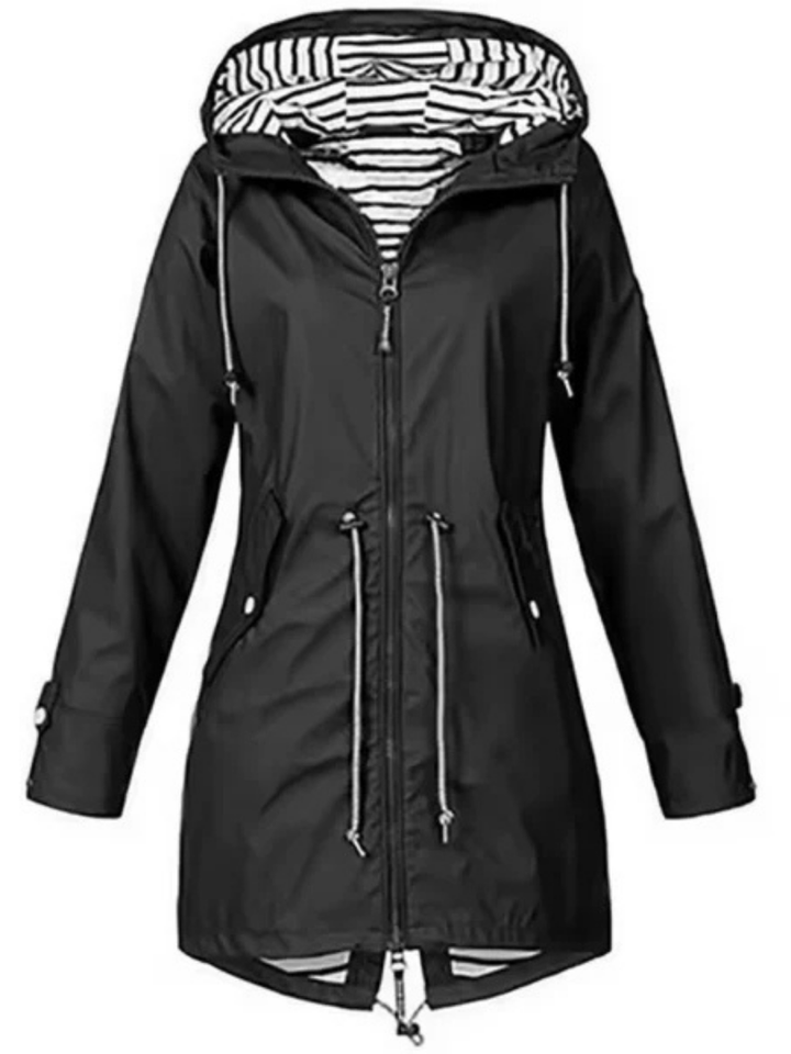 Calyssa™ | Casual Drawstring Hooded Rain Jacket