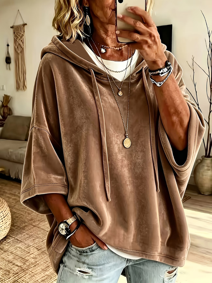 Luana™ | Casual Oversized Velvet Hoodie Top