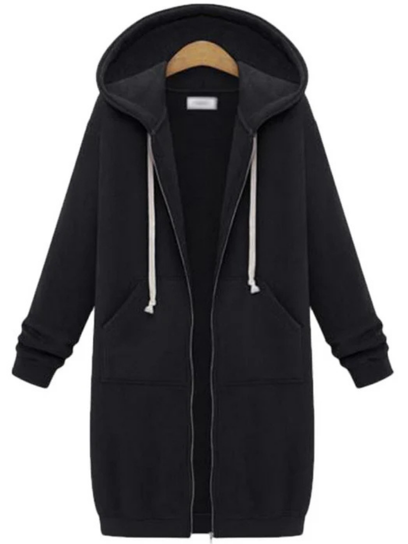 Agnes – Long Fleece Hooded Jacket