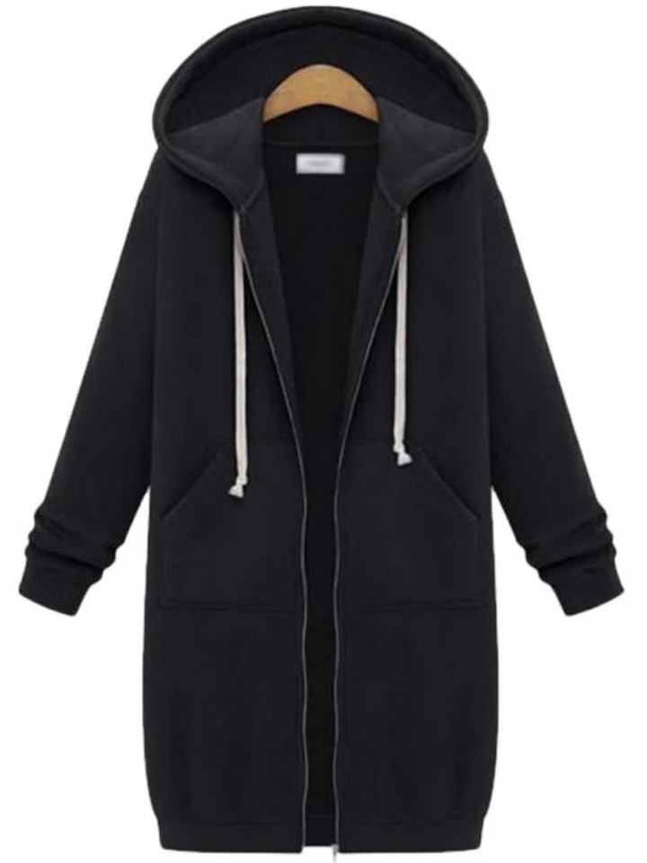 Agnes – Long Fleece Hooded Jacket