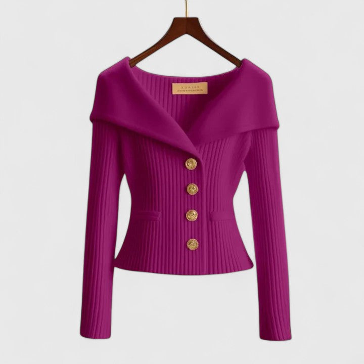 Daphne™ | Flattering Wide-Collar Cardigan