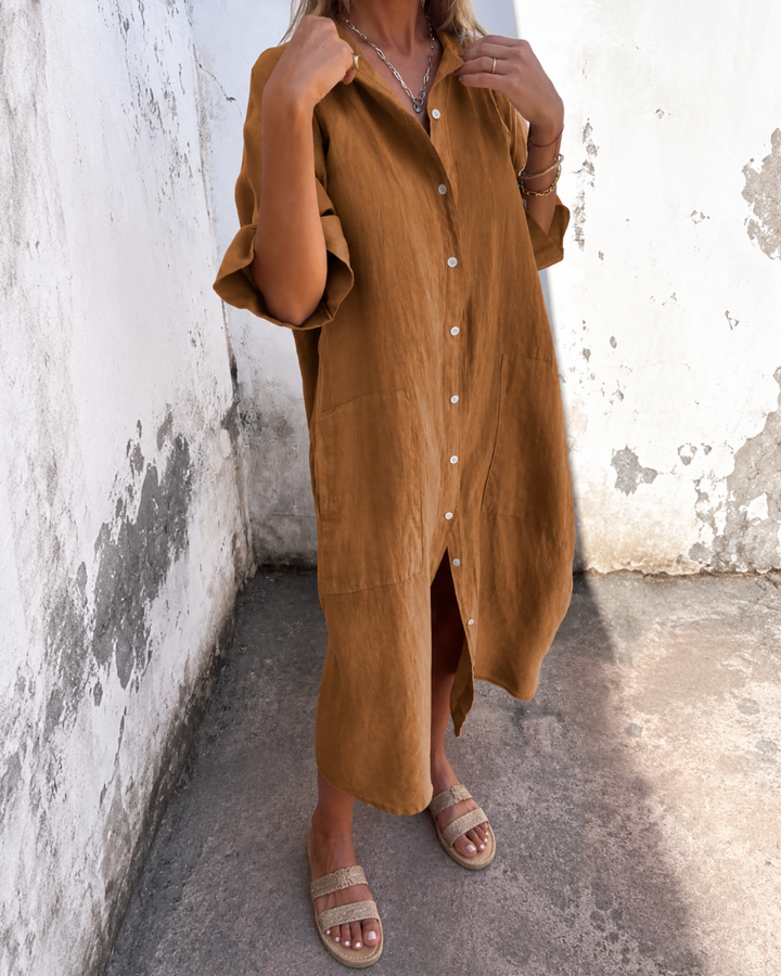 Raphaela™ | Relaxed Button Shirt Dress