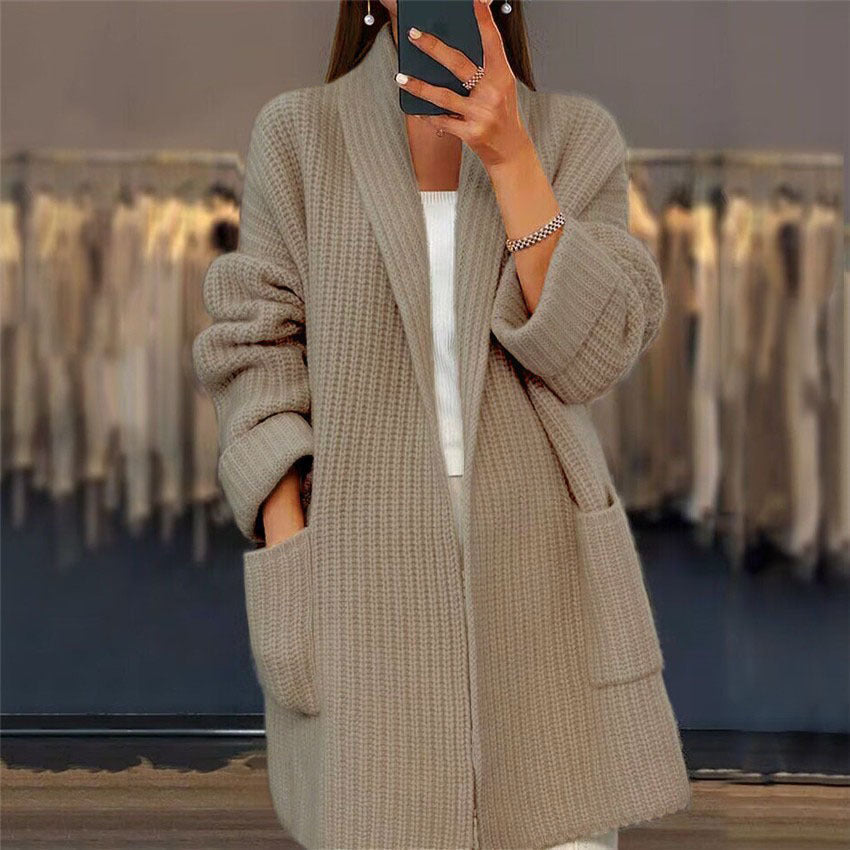 Women’s Cardigan | Open Front Knit Pockets