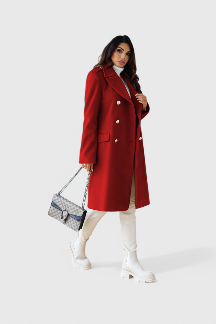 Yara Fitted Double-Breasted Wool Coat