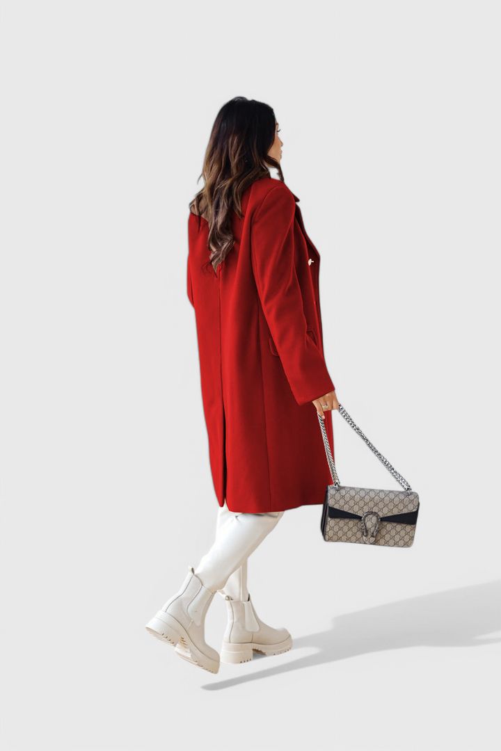 Yara Fitted Double-Breasted Wool Coat