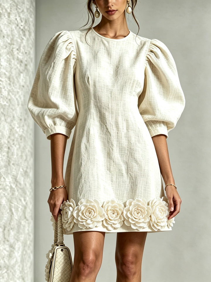 Elaine™ | Chic Puff Sleeve Floral Dress
