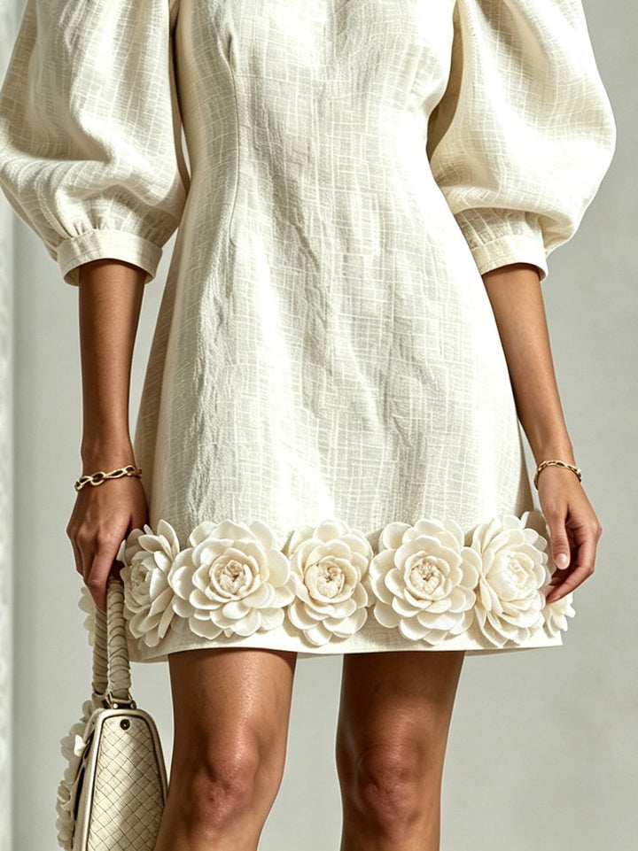 Elaine™ | Chic Puff Sleeve Floral Dress