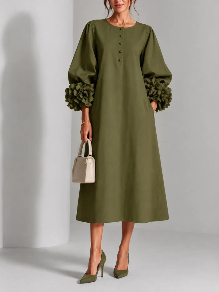 LILIANA - ELEGANT FLORAL MIDI DRESS