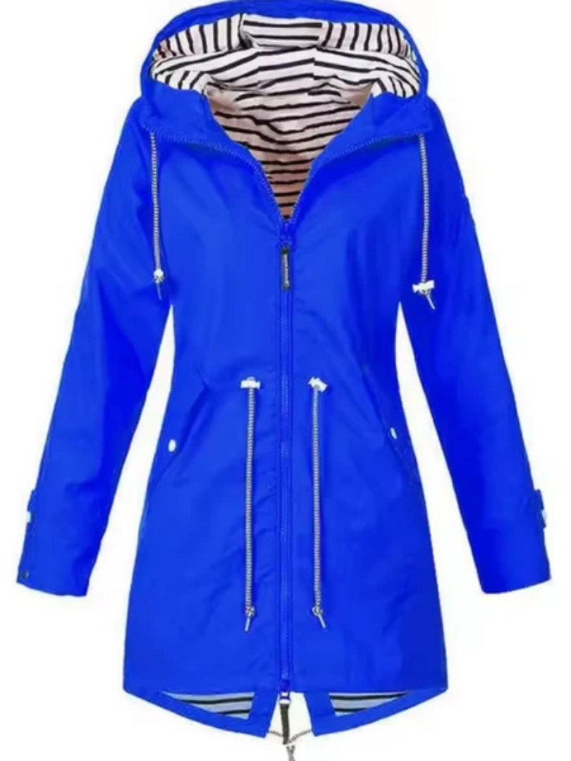 Calyssa™ | Casual Drawstring Hooded Rain Jacket