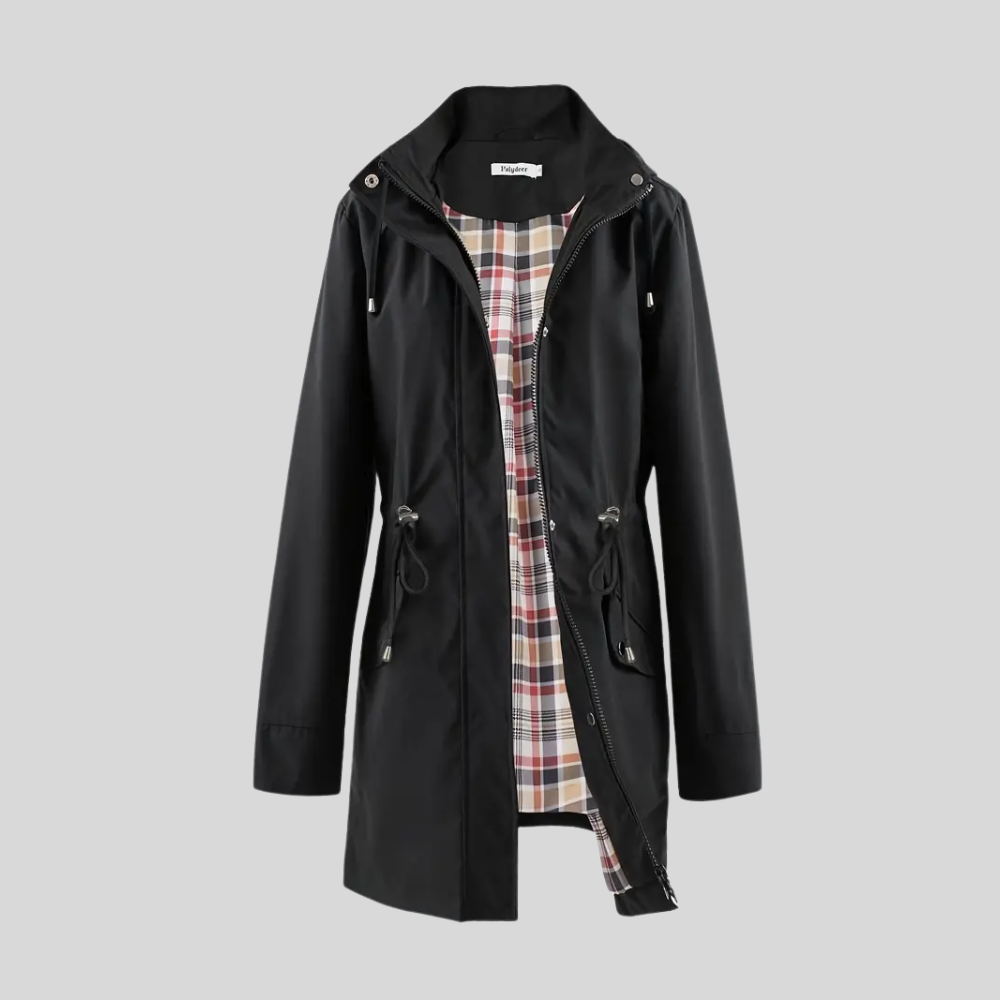 Doemi Fitted Silhouette Long Sleeve Raincoat