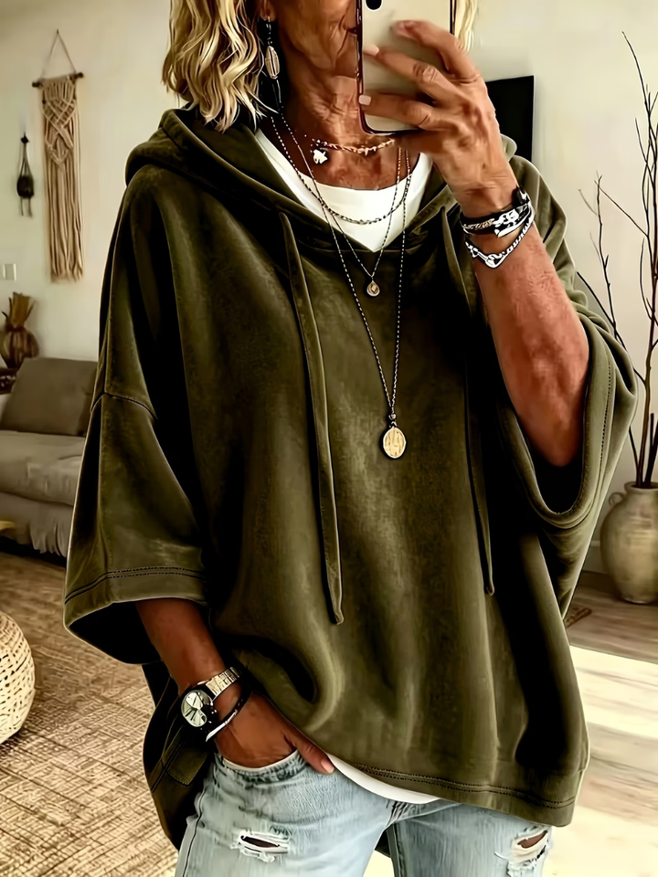 Luana™ | Casual Oversized Velvet Hoodie Top