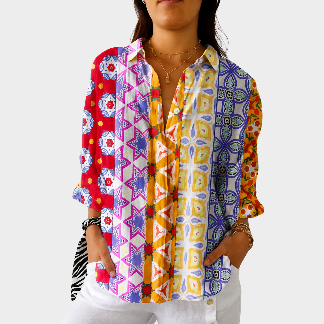 Light and colorful blouse with print