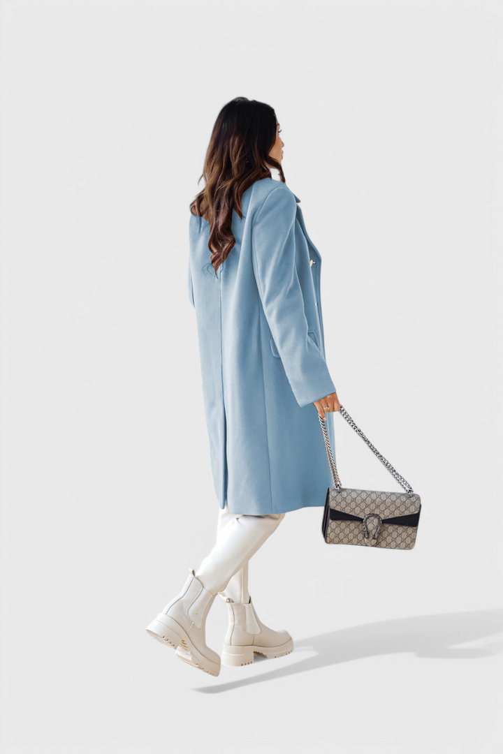 Yara Fitted Double-Breasted Wool Coat