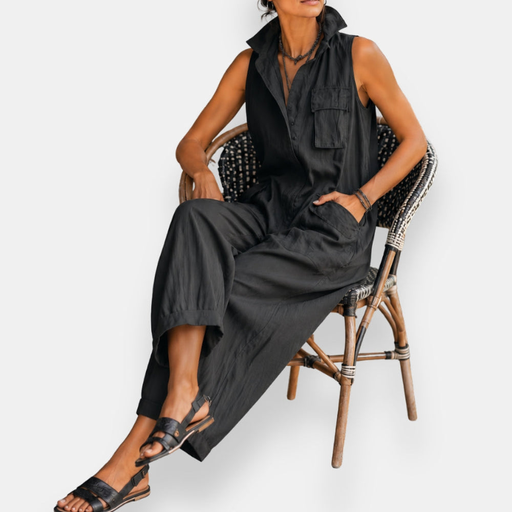 TAYLOR | SLEEVELESS CARGO JUMPSUIT