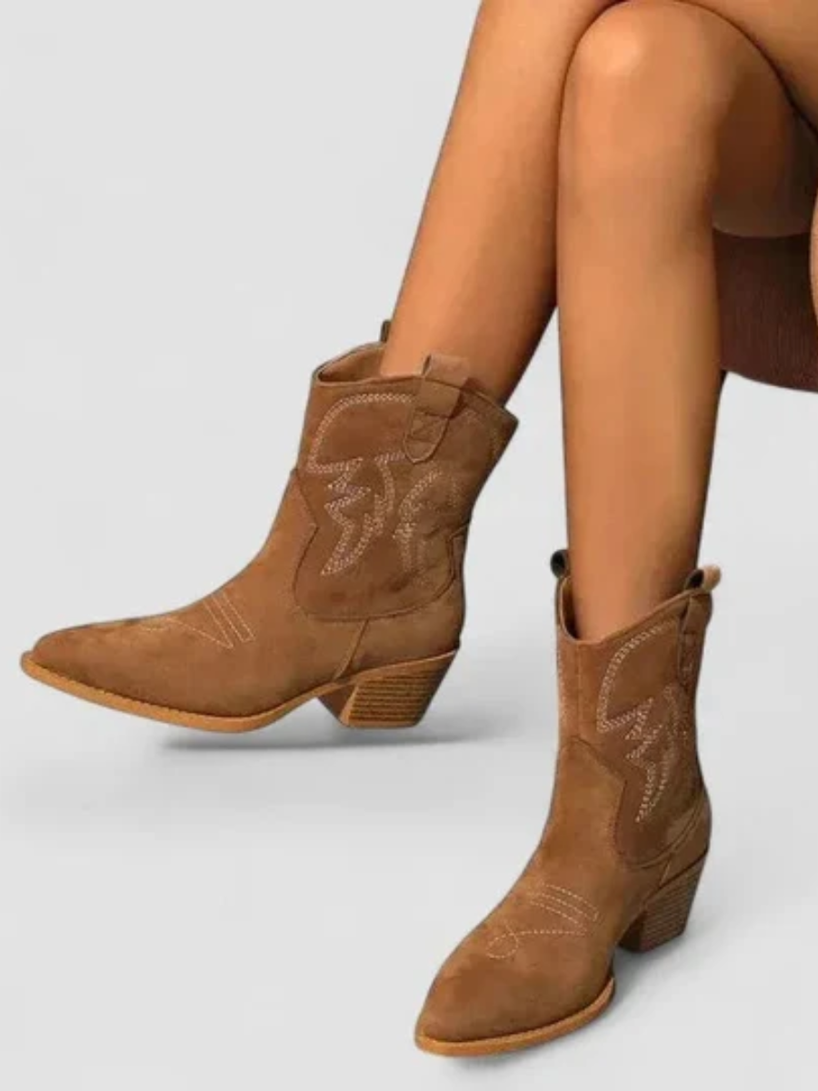 Greta™ | Classic Western Ankle Boots