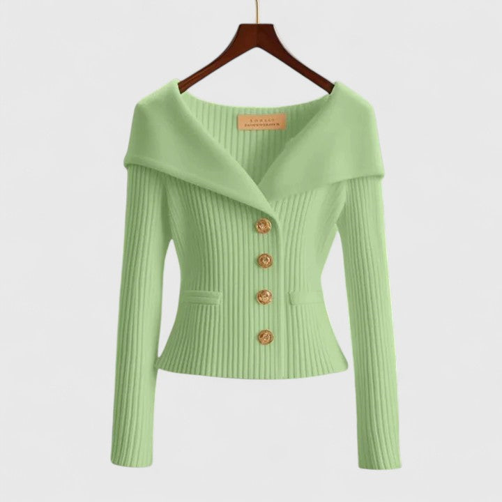 Daphne™ | Flattering Wide-Collar Cardigan