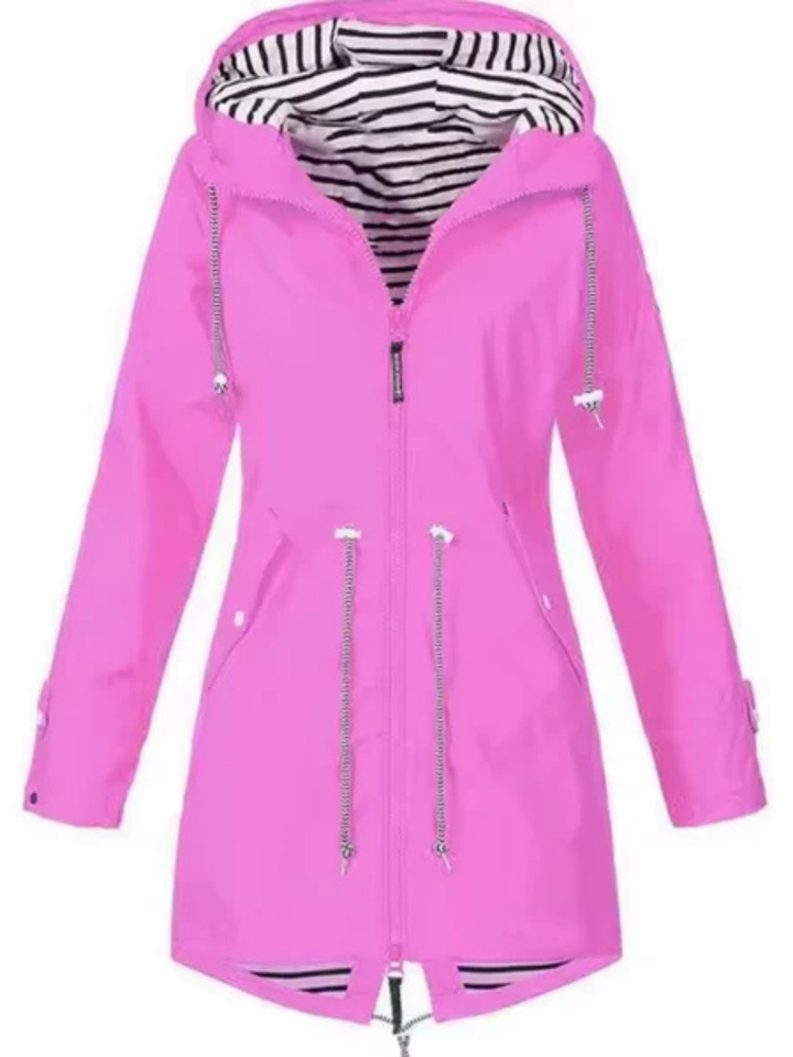 Calyssa™ | Casual Drawstring Hooded Rain Jacket