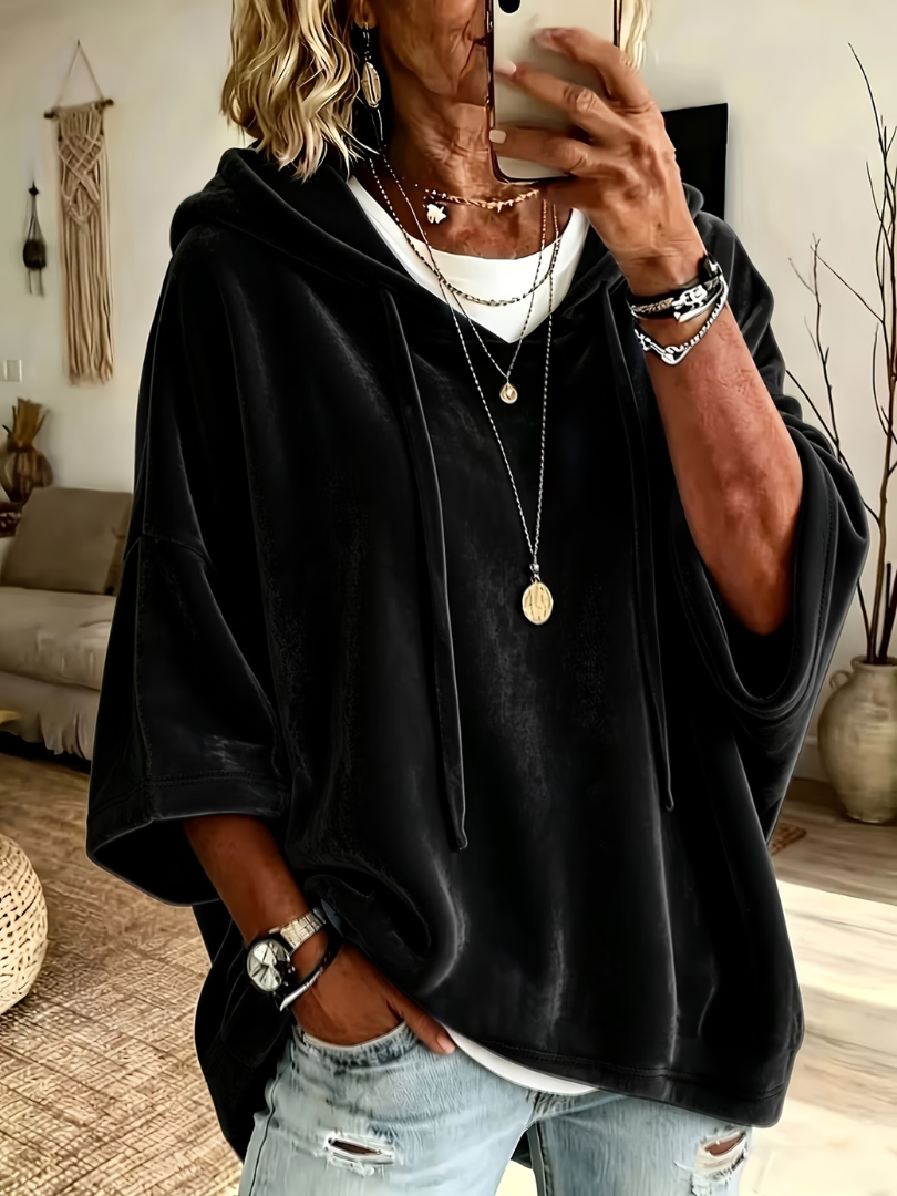 Luana™ | Casual Oversized Velvet Hoodie Top