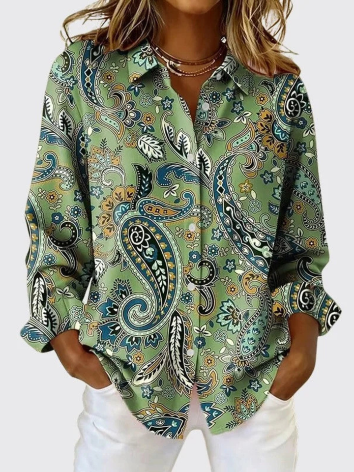 Joanna™ | Paisley Print Button-Up Blouse