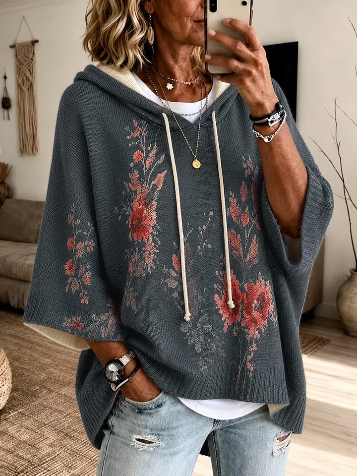 Sophia™ | Vintage Floral Print Hooded Sweater