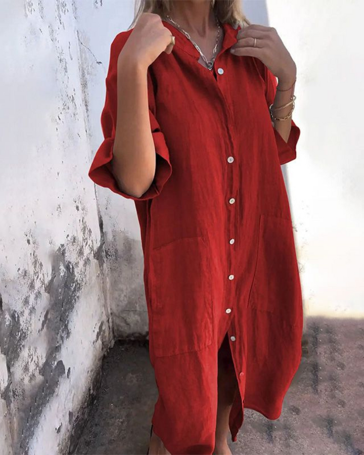 Raphaela™ | Relaxed Button Shirt Dress