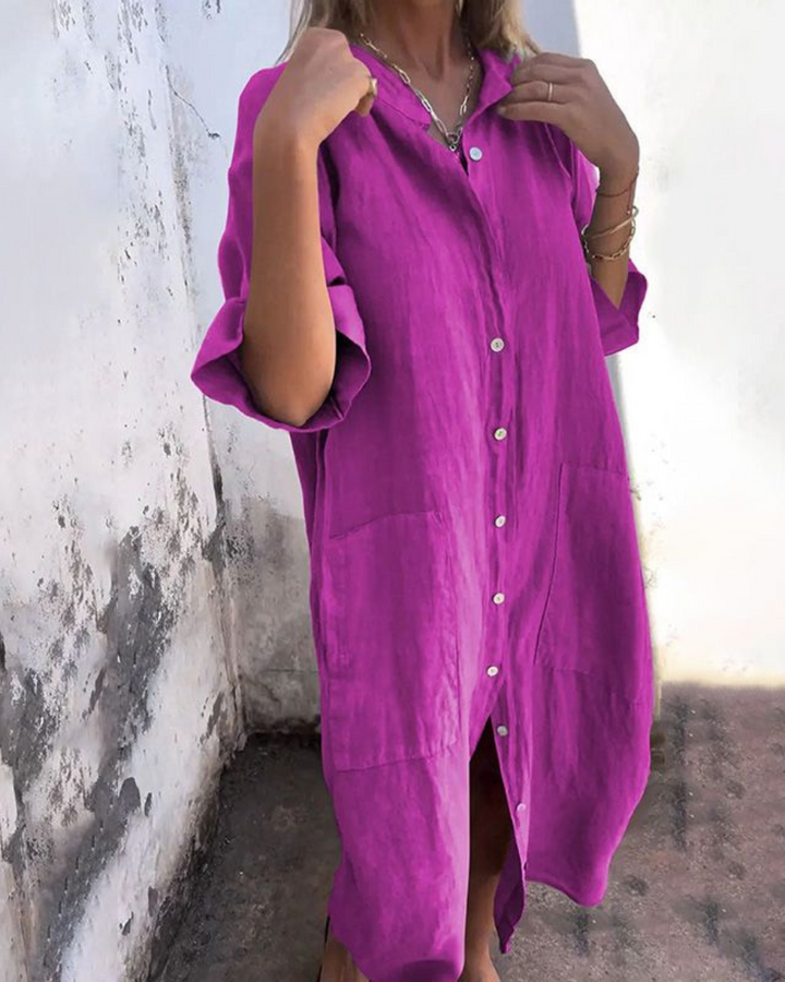 Raphaela™ | Relaxed Button Shirt Dress