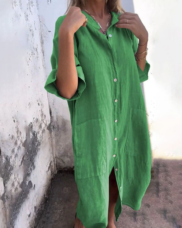 Raphaela™ | Relaxed Button Shirt Dress