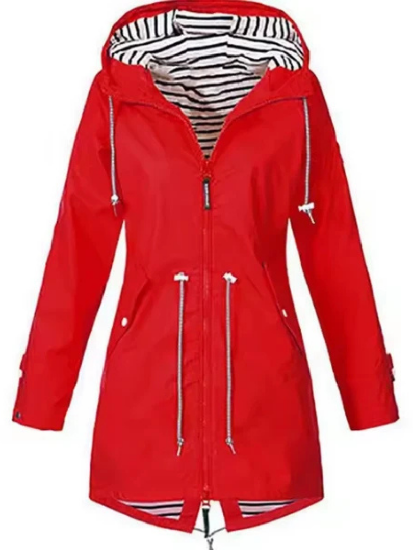 Calyssa™ | Casual Drawstring Hooded Rain Jacket