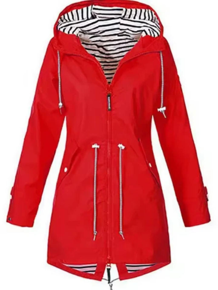 Calyssa™ | Casual Drawstring Hooded Rain Jacket
