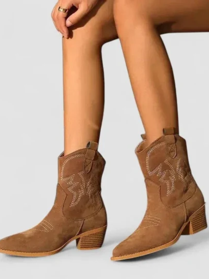 Greta™ | Classic Western Ankle Boots