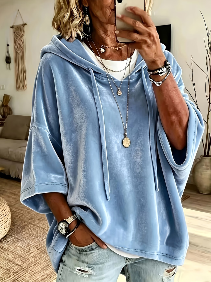 Luana™ | Casual Oversized Velvet Hoodie Top