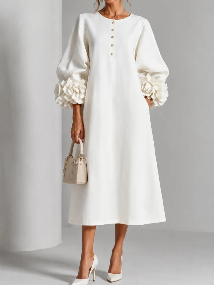 LILIANA - ELEGANT FLORAL MIDI DRESS