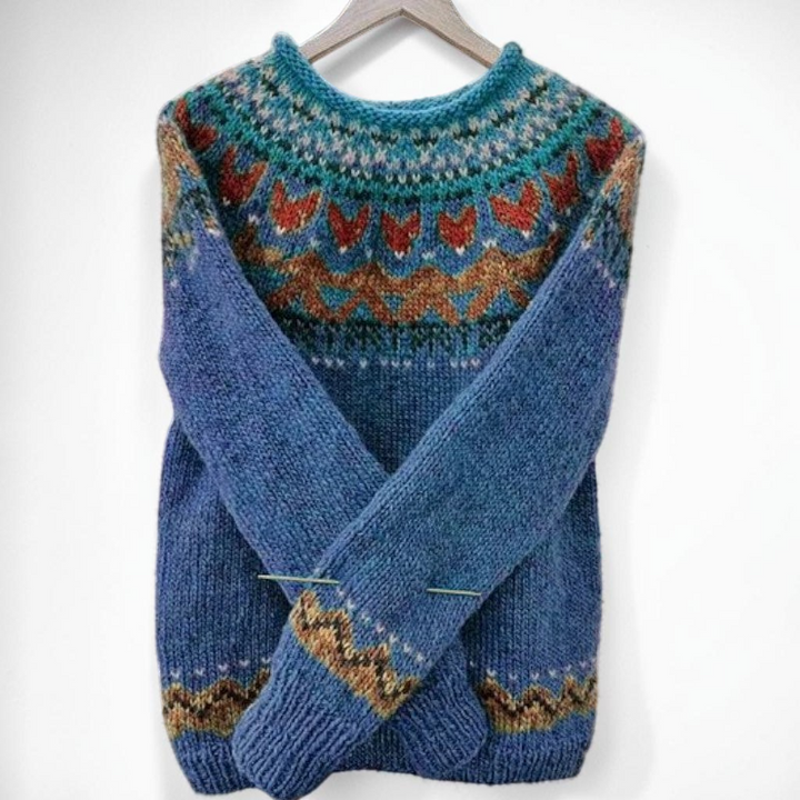 Ivana - Vintage Jacquard Crew Neck Sweater