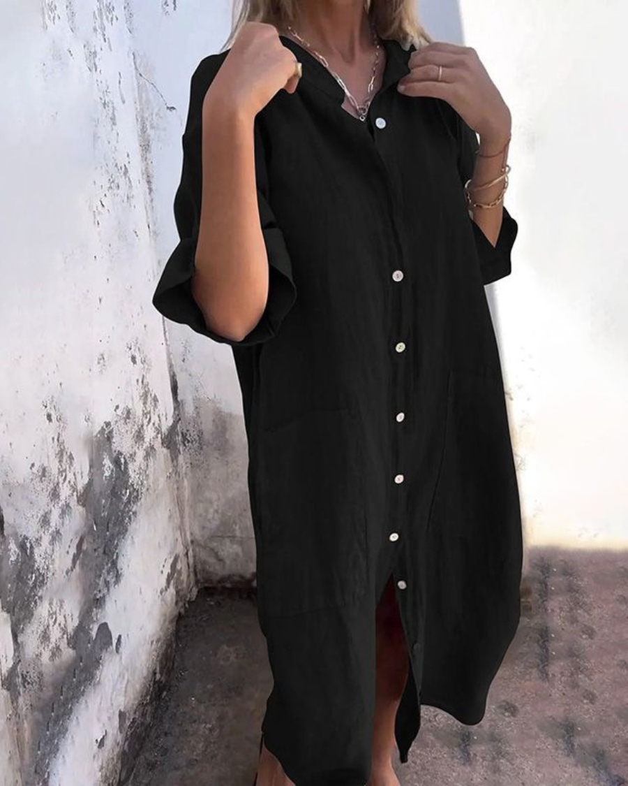 Raphaela™ | Relaxed Button Shirt Dress