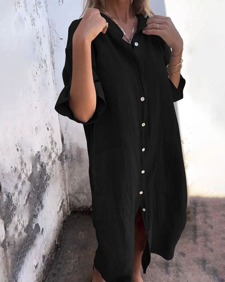 Raphaela™ | Relaxed Button Shirt Dress