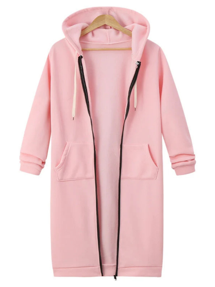 Agnes – Long Fleece Hooded Jacket