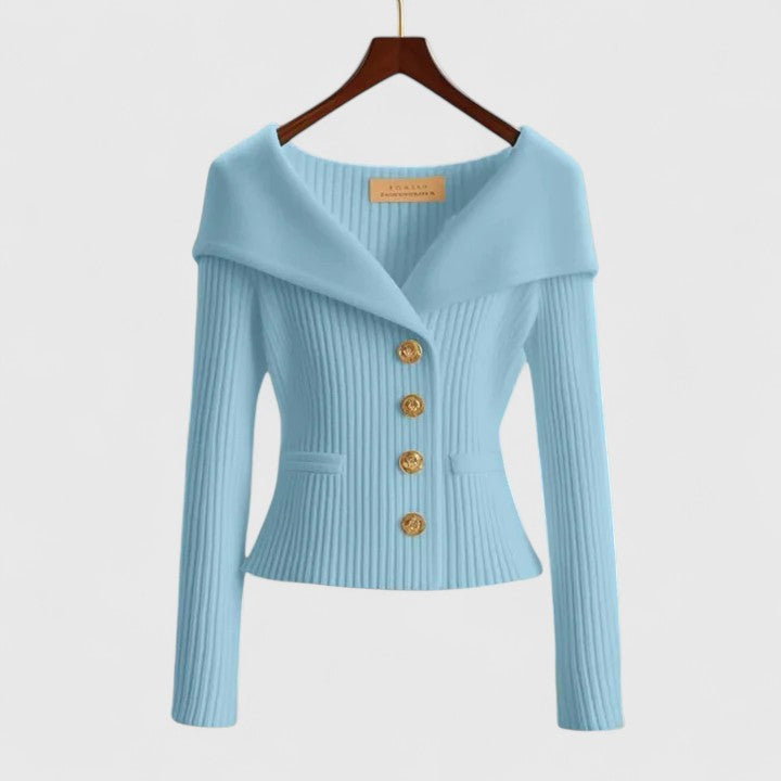 Daphne™ | Flattering Wide-Collar Cardigan
